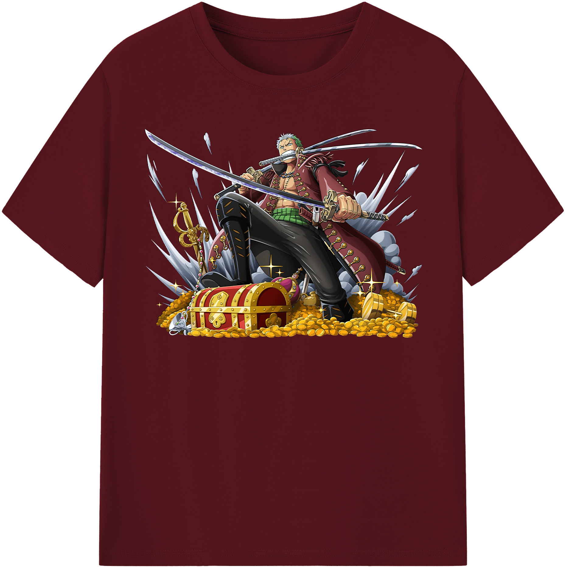 ワンピース ロロノア・ゾロ ONE PIECE Roronoa Zoro 綿100％半袖Tシャツ（フロントプリント）